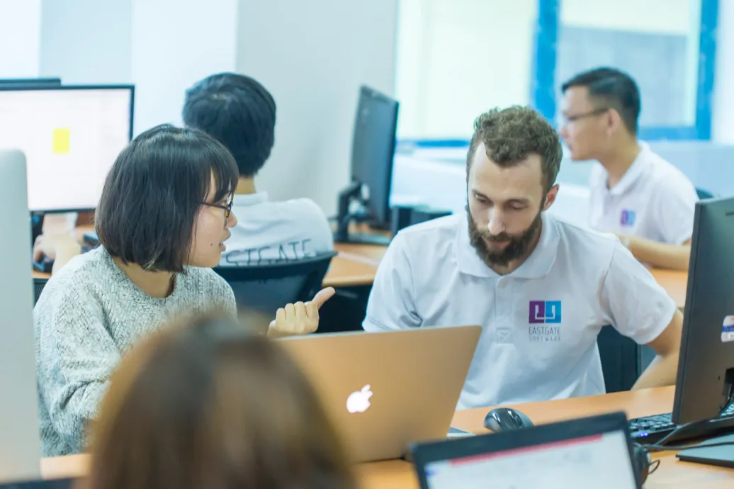 Engineers pairing at the Hanoi office