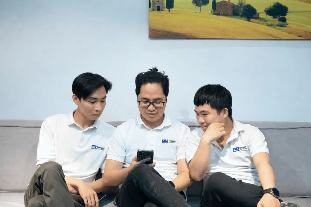 Colleagues taking a break together