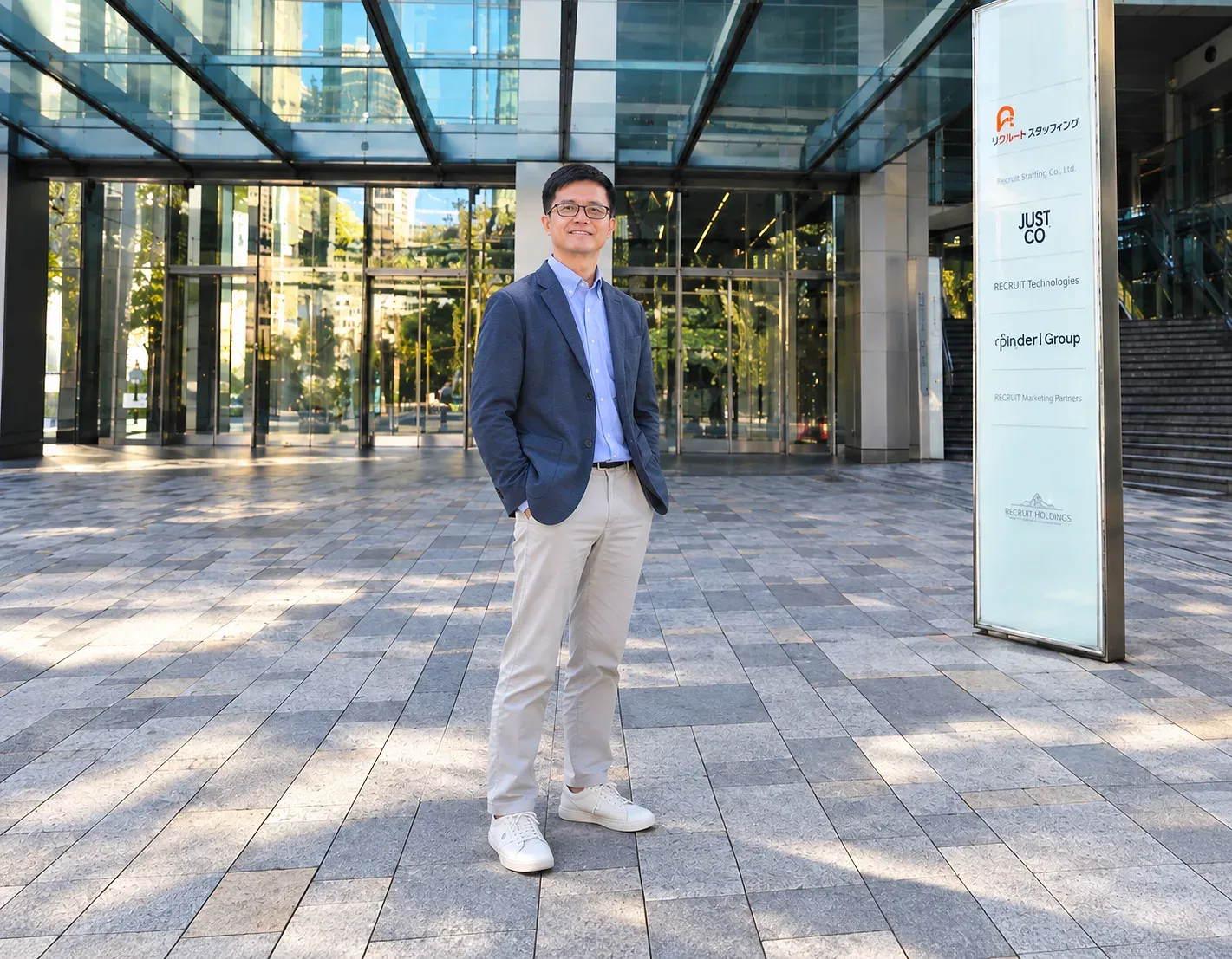 Outside the building of the first Eastgate office in Tokyo