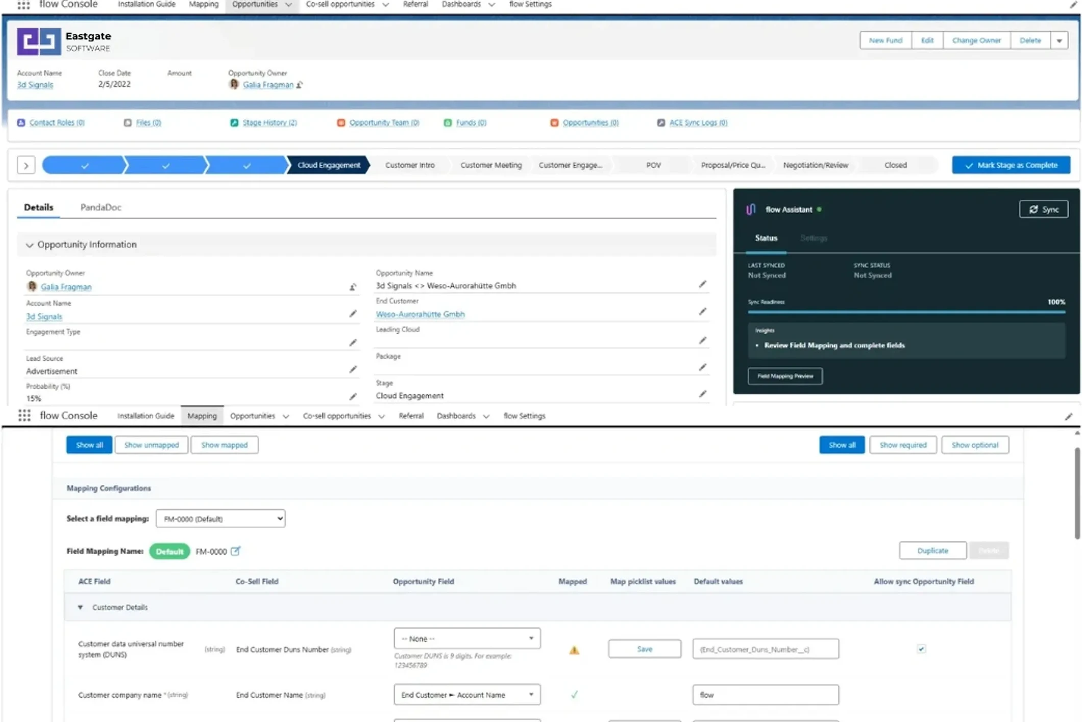 Multi-tenant integration platform connecting Salesforce, HubSpot, and AWS ACE